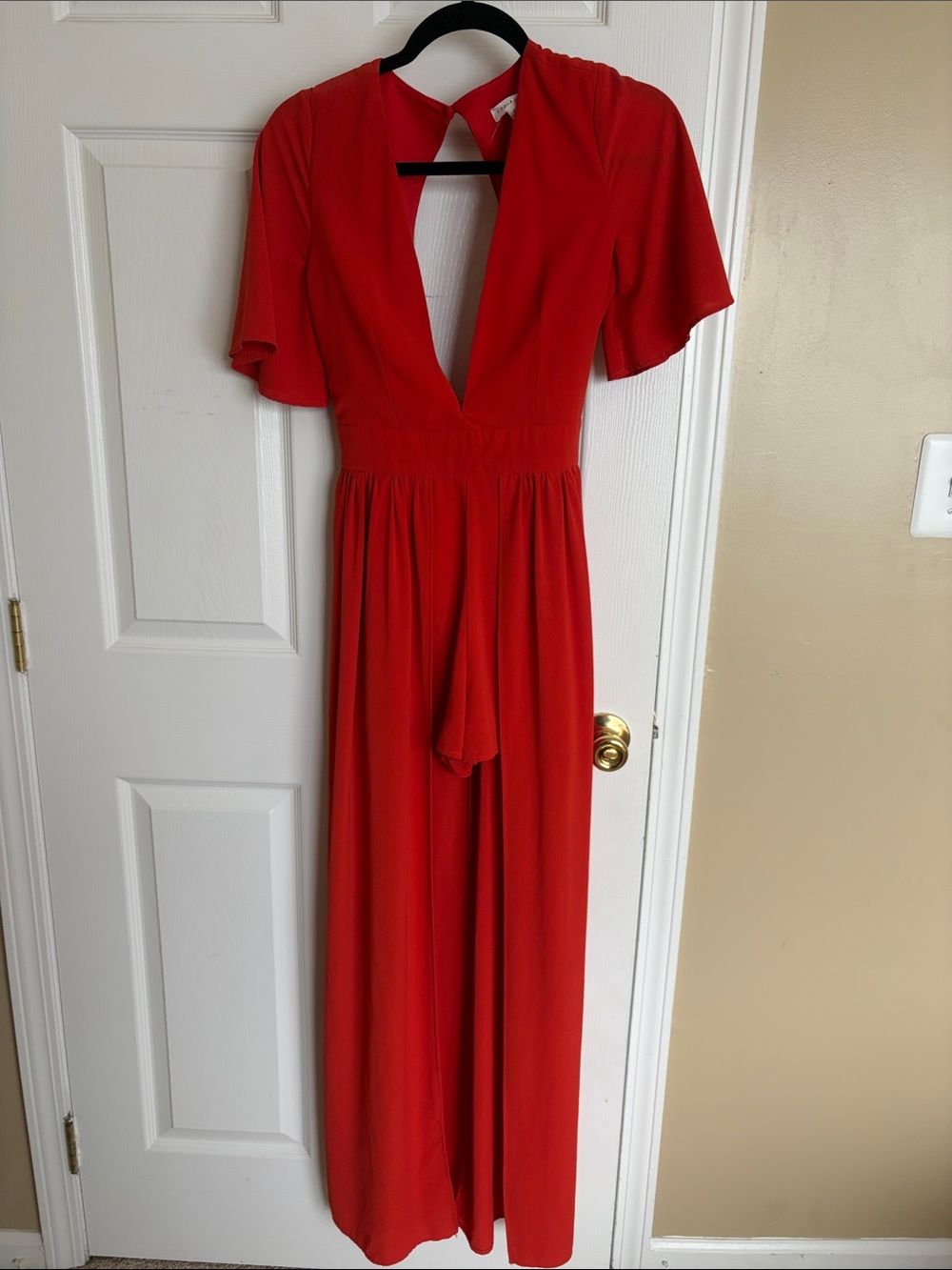 Socialite Red Deep V Maxi Dress with Shorts
